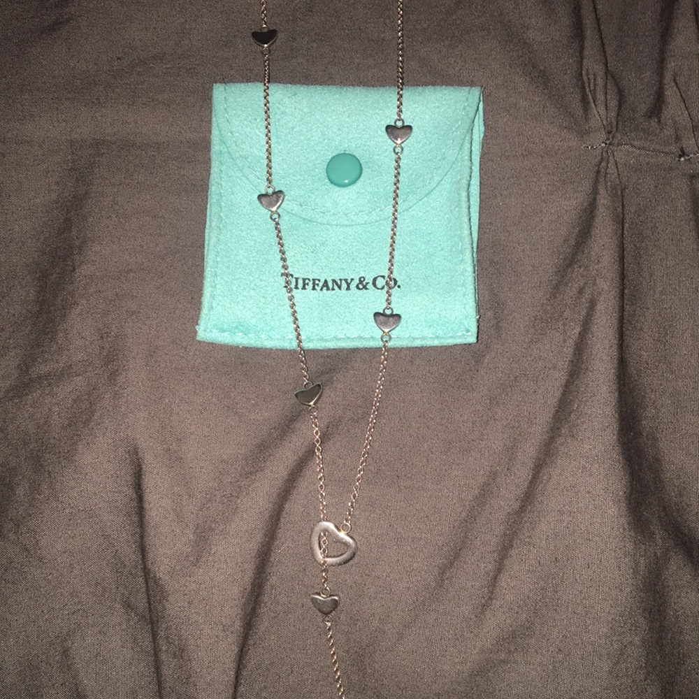 rare tiffany & co heart lariat necklace